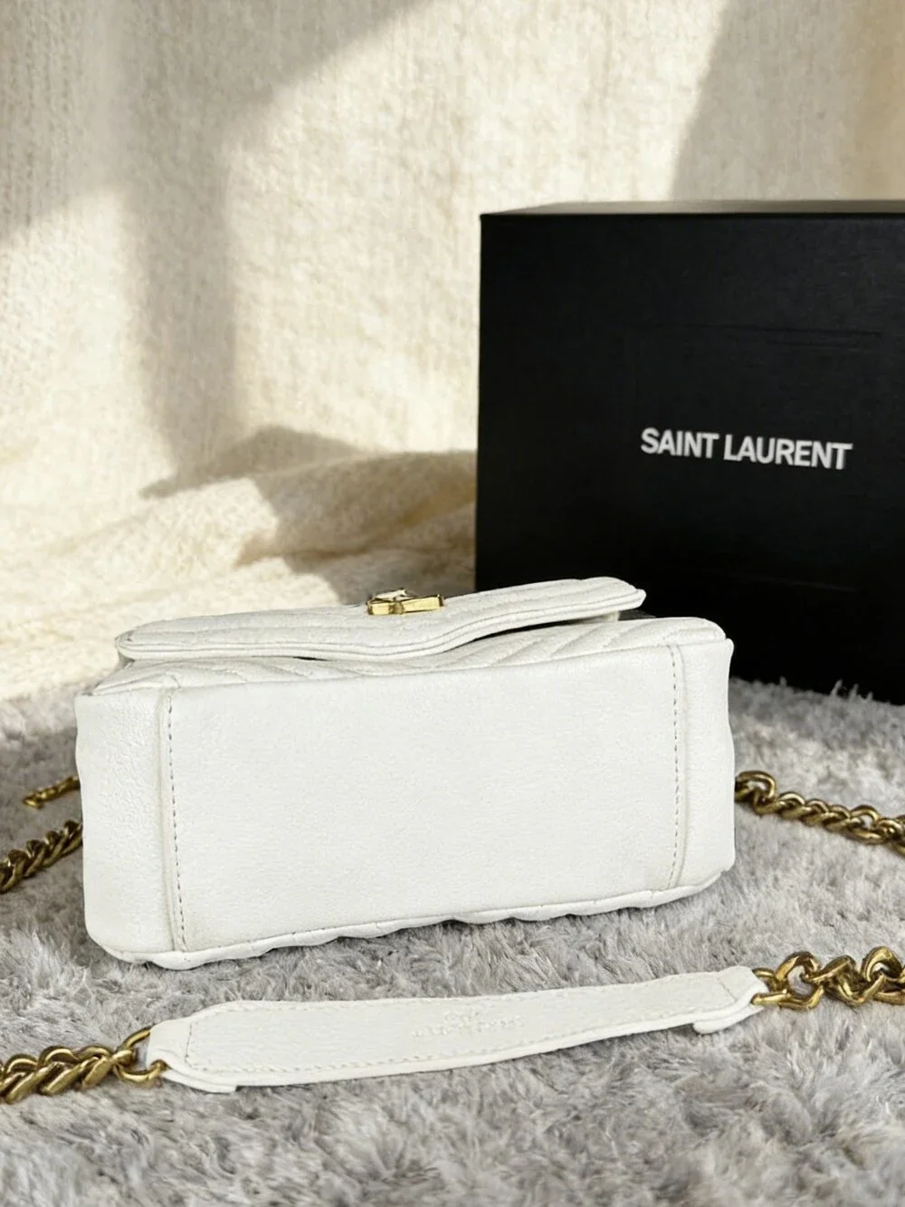 YSL Medium Bag in White